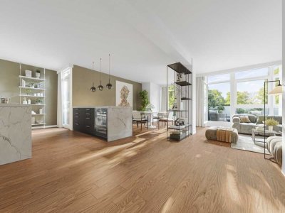 ERSTBEZUG NACH RENOVIERUNG: LUXURIÖSES PENTHOUSE MIT UMLAUFENDER TERASSE AM HAARER FREIBAD