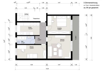 Exklusive, modernisierte 3-Zimmer-Wohnung mit Balkon und EBK in Lörrach
