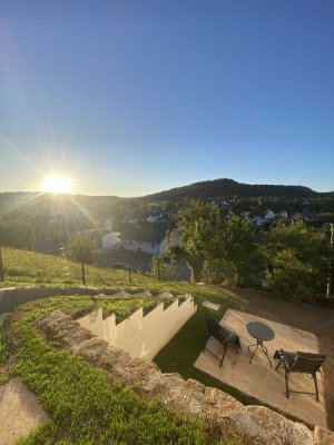 Idyllisch gelegene 2-Zimmer Terassenwohnung mit Fernsicht in Oberstenfeld