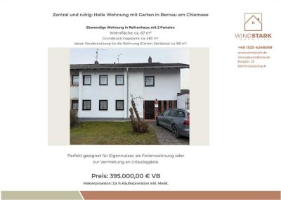 Zentral und ruhig: Helle Wohnung mit Grundstück/Garten in Bernau am Chiemsee