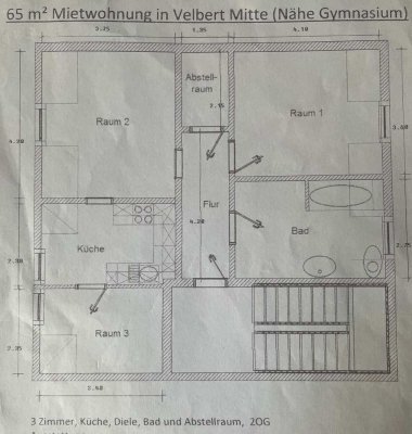 Günstige 3-Zimmer-DG-Wohnung in Velbert