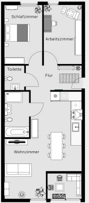 Neuwertige 3-Raum Wohnung mit gehobener Innenausstattung