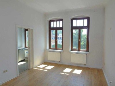 Freundliche 2-Zimmer-Wohnung mit neuem Laminatboden "Dielenoptik", einfacher Einbauküche & Dusche