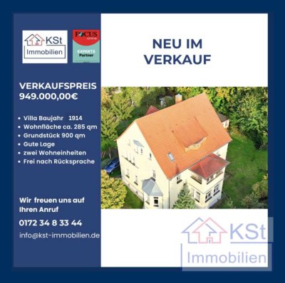 Stilvolle Villa mit Charme und Platz für zwei Familien in guter Lage von Markkleeberg