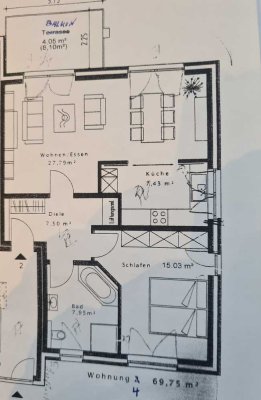Geschmackvolle, neuwertige 2-Raum-Wohnung mit gehobener Innenausstattung mit EBK in Bielefeld