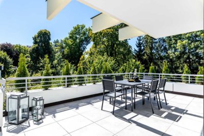 Neues 4 Zi.-Penthouse, umlaufende Süd- und West-DT, grün, uneinsehbar, absolut ruhig, Top-Lage