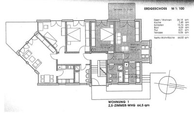 Modernisierte 2,5-Zimmer-Erdgeschosswohnung mit hochwertiger Küche mit Siemens-Geräten und Terrasse