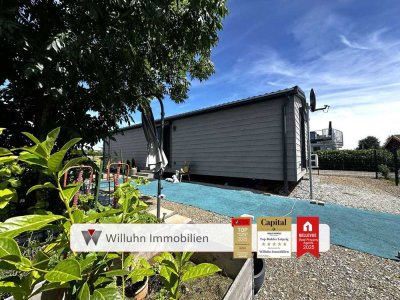 Flexibles Wohnen: modernes Mobilheim | Fußbodenheizung | energiesparend