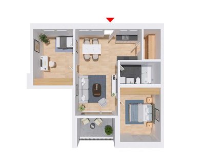 3-Zimmerwohnung mit toller Aussicht auf den Einkorn (WHG 1/48)