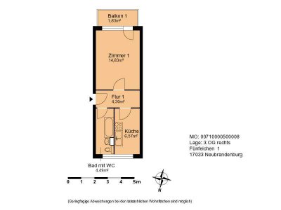 Wir renovieren - 1 Zimmer Wohnung in Fünfeichen 1