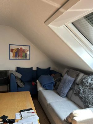 Renovierte, gepflegte 2-Zimmer-Dachgeschosswohnung in ruhigem Dreifamilienhaus, mit Balkon und EBK;
