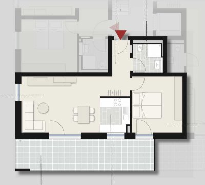 Neubau 2-Zimmer-Wohnung, geh. Innenausstattung, großer Balkon, EBK in Leinfelden-Echterdingen