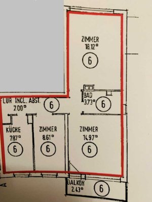 Möblierte 3-Zimmer-Wohnung in ruhiger Lage