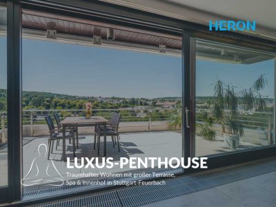 LUXUS-PENTHOUSE – Traumhaftes Wohnen mit großer Terrasse, Spa & Innenhof in Stuttgart-Feuerbach