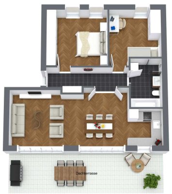 3-Zi Penthouse | Dachterrasse | Aufzug | 2x Keller | TG