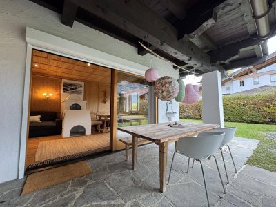 Alpencharme pur: Möbliertes Terrassen-Apartment mit Kachelofen (06535)