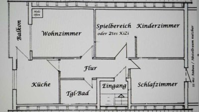 3-4 Zimmer Wohnung mit Balkon Südseite