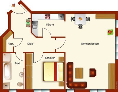 Gepflegte 2-Zimmer-Wohnung in Dießen am Ammersee (2. OG)