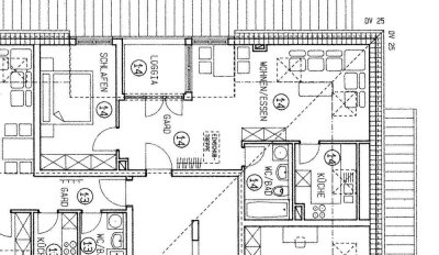 Exklusive, gepflegte 2-Zimmer-DG-Wohnung mit Balkon und EBK in Sindelfingen