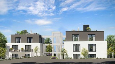 Neubau-Komfort in Bredeney: Maisonettewohnung mit zwei Terrassen und einem Balkon