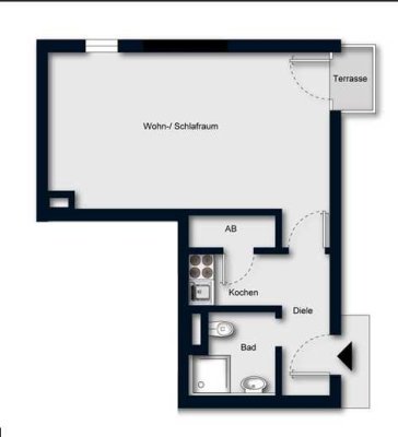1‑Zi.-Apartment mit Loggia in MA‑Schwetzingerstadt – vermietet, Fernwärme, 6. OG - PROVISIONSFREI