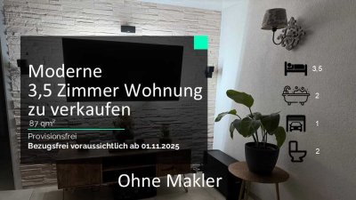 Stilvolle, modernisierte 3,5 Zi-Whg mit Balkon, 2 Bäder, Fußbodenheizung EBK in Bietigheim