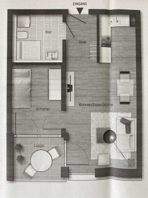 Moderne  Neubauwohnung mit eineinhalb Zimmern sowie Balkon und EBK in Löchgau