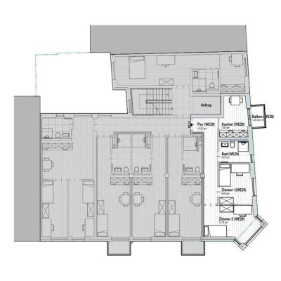 WE29 All-inclusive-Miete: exklusiver vollmöblierter Neubau, 2-Zi-Wohnung mit Einbauküche und Balkon