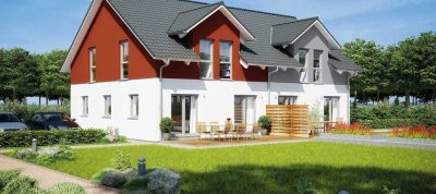 Kompakte Doppelhaushälfte mit Grundstück