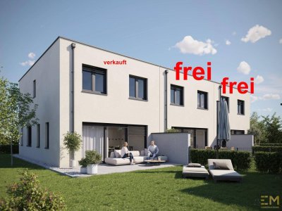 The Oasis! Modernes Reihenhaus in Ödt, nahe dem Badesee: 5 Zimmer, Terrasse, Eigengarten, belagsfertig.
