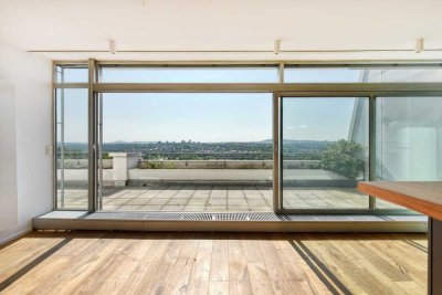 +++ loftartiges Penthouse - 80 m² Dach-Terrasse - hochwertig - Schwimmbad & Sauna - EBK & 2 x TG +++