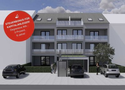 Verkauft! 3-Zimmer Neubau Wohnung im Dachgeschoss mit 22m² großer Loggia direkt vom Bauträger