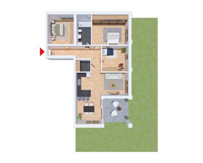 Große 4-Zimmerwohnung mit eigenem Gartenanteil (Whg. 1/12)