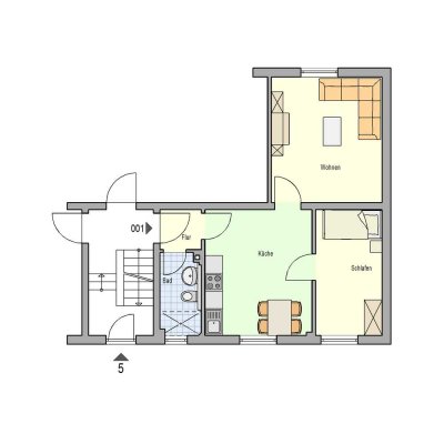 Schöne ruhig gelegene 2 Zimmer Erdgeschoßwohnung