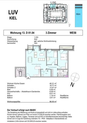 3-Zimmer-Neubauwohung in Zentraler Stadtlage mit Süd-Balkon