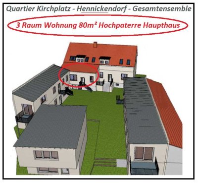!! Sehr schöne 3 Raum Wohnung 80m² in Hennickendorf nahe Berlin zu verkaufen