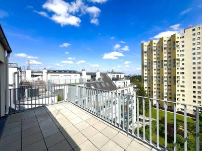 Penthouse Living beim Donauzentrum und U1! Neubau! große Terrasse! Garage! elektrische Beschattung!