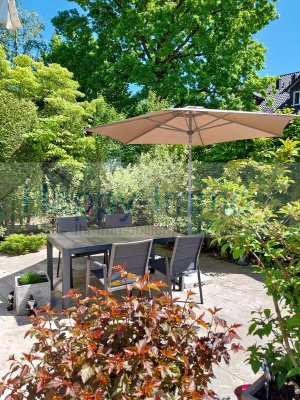 Besichtigung 23.6. 2-Zimmer-EG- Gartenwohnung mit Hobbyraum / Kamin / Vorgarten / Terrasse/  Garage