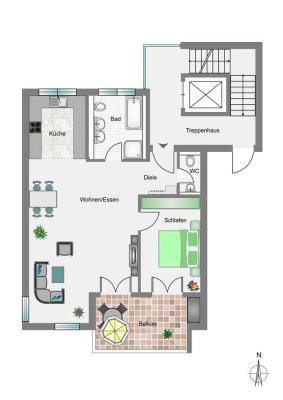 Barrierefrei! Großzügige, helle 2-Zimmer Wohnung mit überdachtem Balkon, Aufzug, HMS, S-Bahn-Nähe!