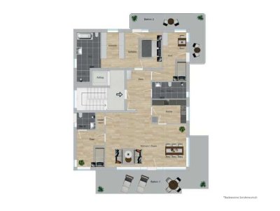 Exklusive 4-Zimmer-Wohnung im Obergeschoss – 2 Balkone