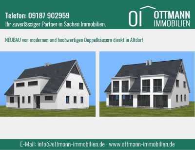 NEUBAU von modernen und hochwertigen Doppelhäusern direkt in Altdorf