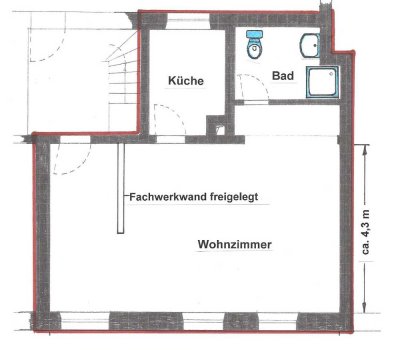 Charmante 1-Zimmer Wohnung im 1. OG in Erlangen Zentrum