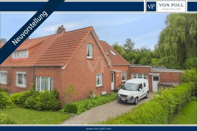 Klassisch, charmant, zentral: Doppelhaushälfte mit kleiner Gartenidylle in Norden