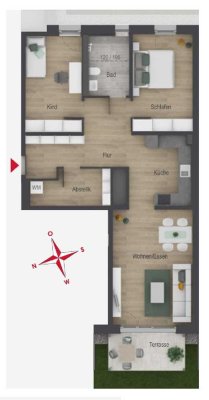3-Zimmer-Wohnung, Naturnahes Wohnen in Straubing-Süd