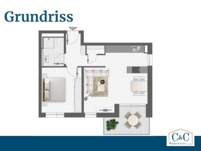 Helle, moderne 2-Zimmer-Wohnung mit Westbalkon, Aufzug uvm.