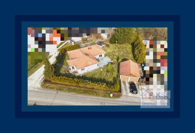 Bungalow mit großzügigem Garten, zwei Garagen und Platz für Wohnmobil – ideal für Familien