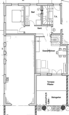 3-Zi. Gartenwohnung mit Küche und Wohnkeller