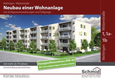 Neubau KfW 40 Standard - Attraktive 4-Zimmerwohnung mit schönem Balkon