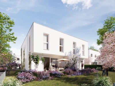 Moderne Doppelhaushälfte in Parndorf: Erstbezug mit Garten und Terrasse!