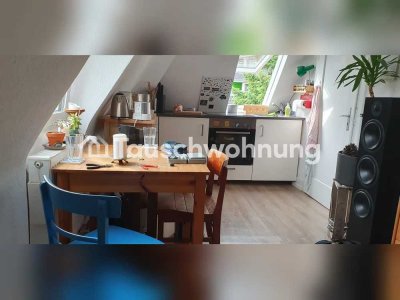 Tauschwohnung: Biete 320€ 38m² 2Zi-Whg mit eigst.Gartenteil/Suche 2-3Zi-Whg